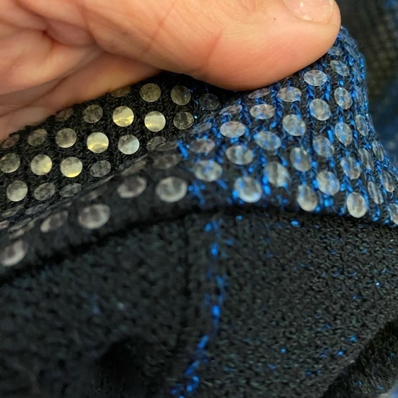 VINTAGE ST JOHN BY MARIE GRAY BLUE & BLACK KNIT DRESS MEASUREMENTS PROVIDED - Picture 6 of 8